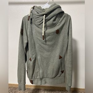 Naketano zip up cowl hoodie - Women’s - Medium - Grey